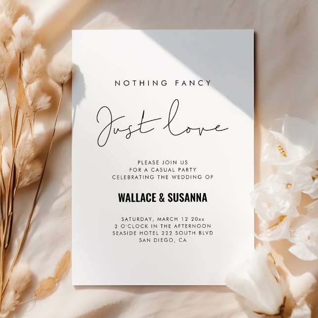 Minimalistisk Inget fancy Elopement-festkort Spara Datumet (Skapare uppladdad)