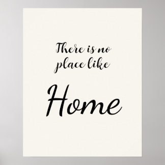 Minimalistisk Inget Ställe Som Hemma Vitt Poster