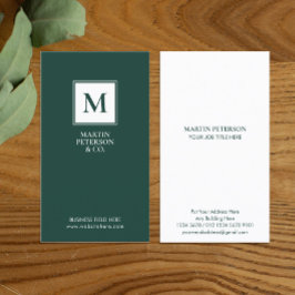 Minimalistisk inledande | Vita Ram på Mörk grönt Visitkort