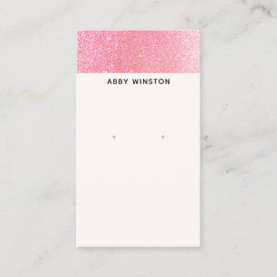 Minimalistisk innehavare av Rosa Glitter Earring Visitkort