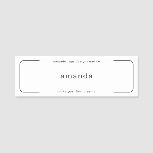 Minimalistisk Inredingsdesign Studio-anställd Namnbricka (Framsida)