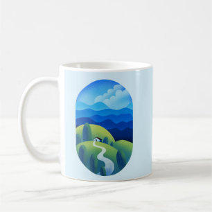 Minimalistisk inspiration för Lugn liggande blå na Kaffemugg