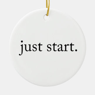 Minimalistisk Inspirerande Citat Börja Bare Julgransprydnad Keramik