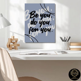 Minimalistisk Inspirerande Citat Postertryck - Blå Poster