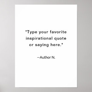 Minimalistisk Inspirerande Citat Svart och Vitt Poster