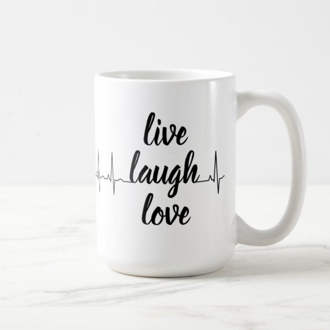 minimalistisk inspirerande hjärtslag kaffemugg (Höger)