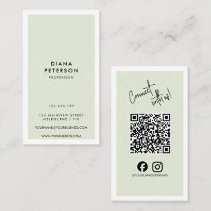 Minimalistisk Instagram Facebook Social Media QR-k Visitkort