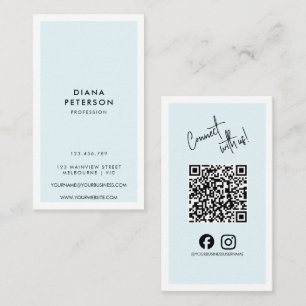 Minimalistisk Instagram Facebook Social Media QR-k Visitkort