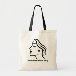Minimalistisk Internationella kvinnodagen T-shirt- Tygkasse