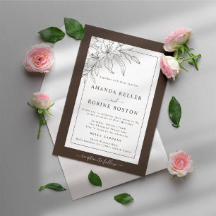 Minimalistisk invigning av Lily Wedding Inbjudningar