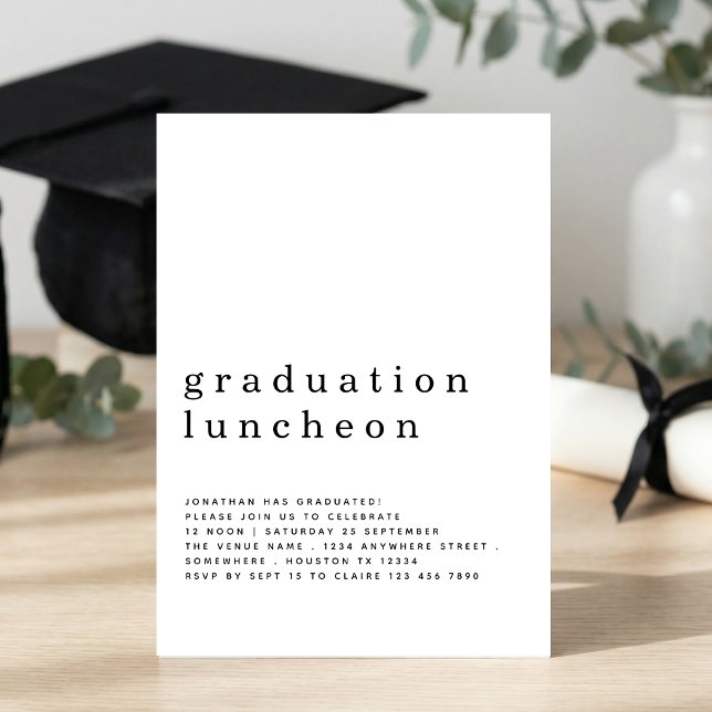 Minimalistisk Invitation till Examen Lunch Inbjudningar (Skapare uppladdad)