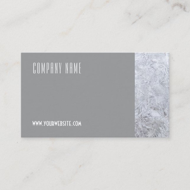 Minimalistisk isfoto QR grått-Affärskort Visitkort (Framsida)
