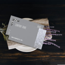 Minimalistisk isfoto QR grått-Affärskort Visitkort