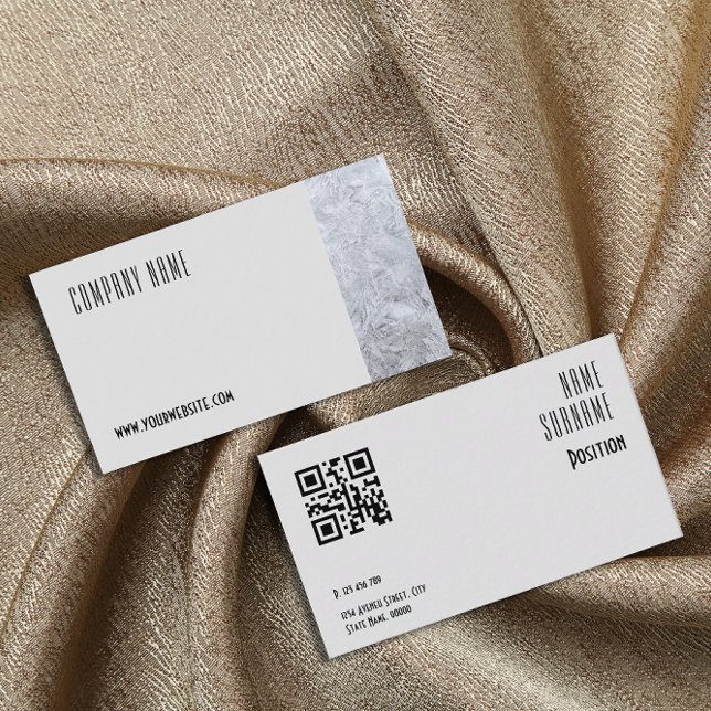 Minimalistisk isfoto QR grått-Affärskort Visitkort (Skapare uppladdad)