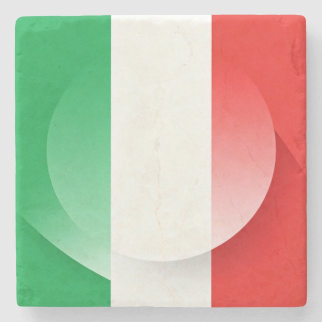 Minimalistisk italiensk flaggunderlägg stenunderlägg (Framsidan)