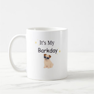 Minimalistisk It's My Barkday Hund Mugg