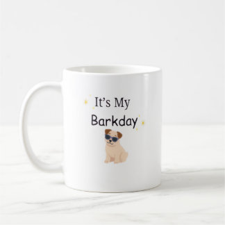 Minimalistisk It's My Barkday Hund Mugg