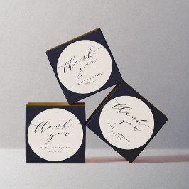 Minimalistisk ivoriansk Cream Bröllop par Tack Runt Klistermärke