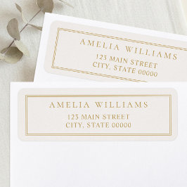 Minimalistisk ivoriansk Guld 2 Gräns-Returadress Returadress Etikett