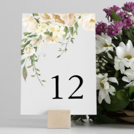 Minimalistisk Ivory Bliss Bröllop Bordsnummer