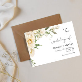 Minimalistisk Ivory Bliss Bröllop Inbjudningar