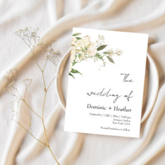 Minimalistisk Ivory Bliss Bröllop Inbjudningar