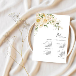 Minimalistisk Ivory Bliss Bröllop Meny