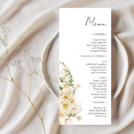 Minimalistisk Ivory Bliss Bröllop Meny