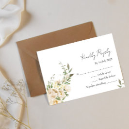Minimalistisk Ivory Bliss Bröllop OSA Kort