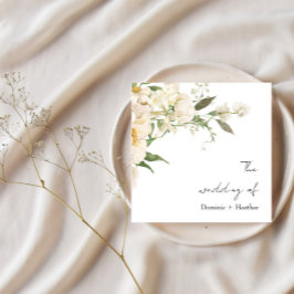 Minimalistisk Ivory Bliss Bröllop Pappersservett