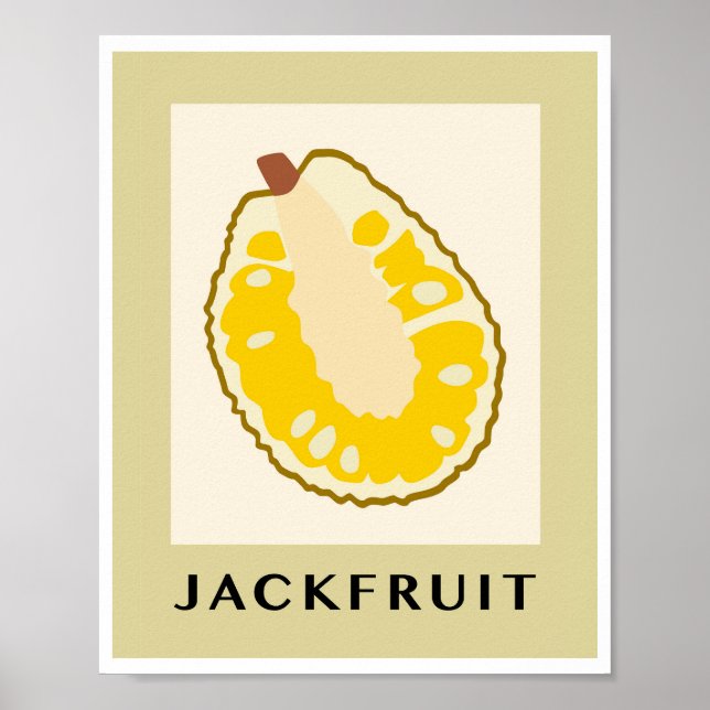 Minimalistisk Jackfrukt Tropisk Kökskonst Poster (Framsidan)