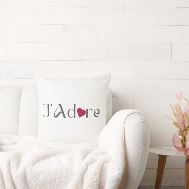 Minimalistisk J'Adore, Romantisk Fransk Hemdekor Kudde (Soffa)