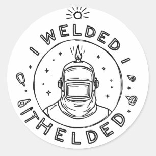 Minimalistisk jag välkomnade att det hjälpte till  runt klistermärke
