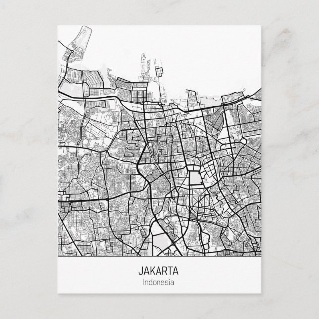 minimalistisk Jakarta Indonesien Vykort (Framsida)
