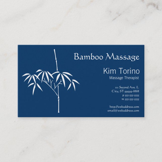 Minimalistisk Japansk Bambu Zen Välbefinnande Visitkort (Framsida)