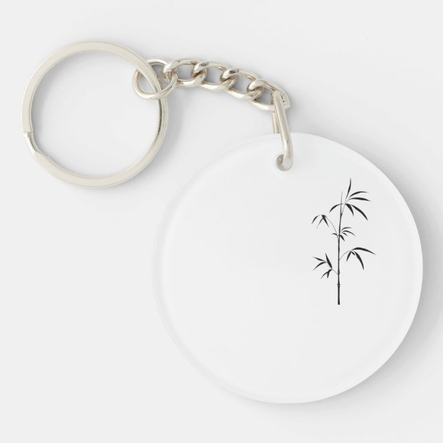 Minimalistisk japansk bambus akrylnyckelring (Framsidan)