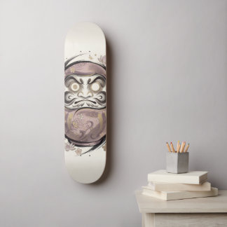 Minimalistisk japansk Daruma | Zen Kintsugi Mini Skateboard Bräda 18,5 Cm