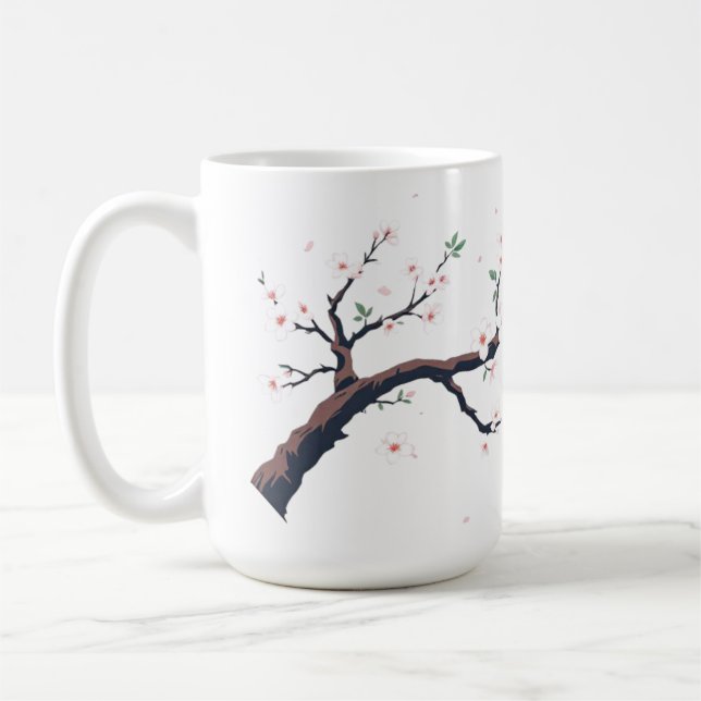 Minimalistisk japansk trädgren kaffemugg (Vänster)