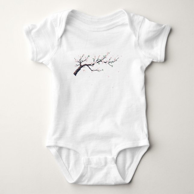 Minimalistisk japansk trädgren t shirt (Framsida)