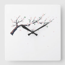 Minimalistisk japansk trädgren väggklocka
