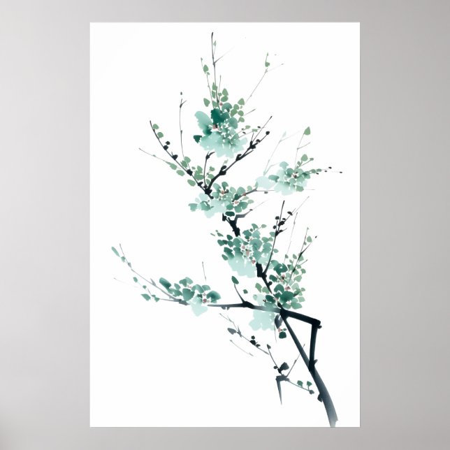 Minimalistisk japanzenträdgård poster (Framsidan)