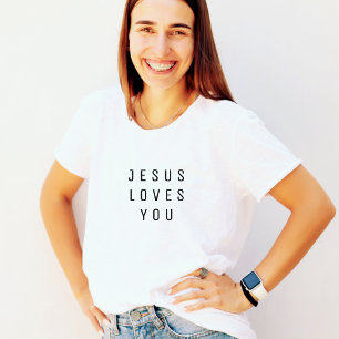 Minimalistisk Jesus Kärlek You Text T Shirt