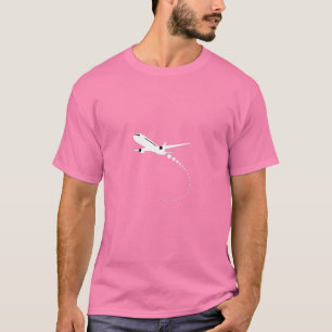 Minimalistisk Jetflygplansflygning Tecknad Grafisk T Shirt