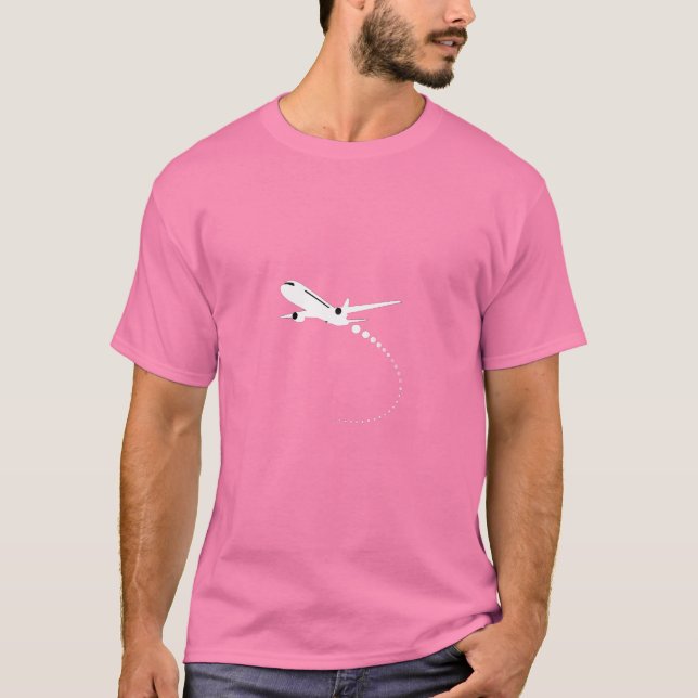 Minimalistisk Jetflygplansflygning Tecknad Grafisk T Shirt (Framsida)