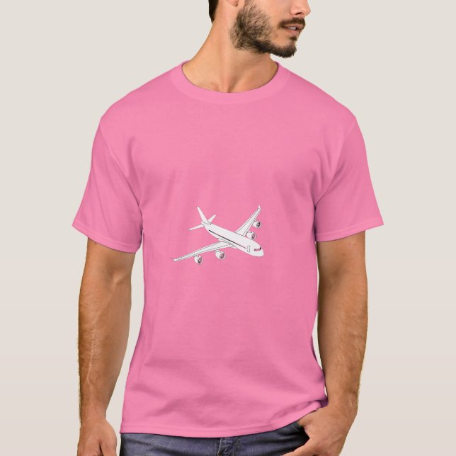 Minimalistisk Jetflygplansflygning Tecknad Grafisk T Shirt (Framsida)