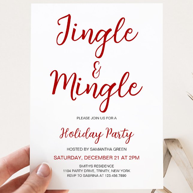 Minimalistisk Jingle och Mingle Julfest Inbjudningar (Skapare uppladdad)