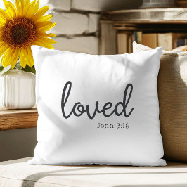 Minimalistisk John 3:16 älskad kastkudde Kudde