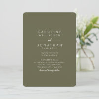 Minimalistisk jord Tone Boho Oliv grönt Bröllop