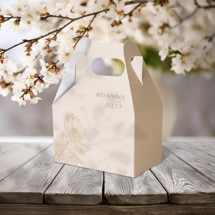 Minimalistisk jordisk Blommigt Bröllop Presentaskar
