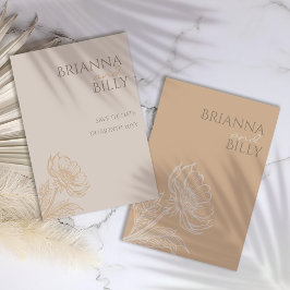 Minimalistisk jordisk Blommigt Bröllop spara datum Datumet